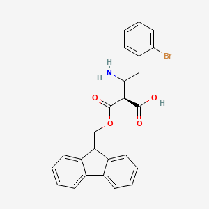 molecular formula C25H22BrNO4 B8071701 Benzenebutanoic acid,2-bromo-b-[[(9H-fluoren-9-ylmethoxy)carbonyl]amino]-,(bS)- 