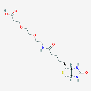molecular formula C17H29N3O6S B8071832 Propanoic acid, 3-[2-[2-[[5-[(3aR,4R,6aS)-hexahydro-2-oxo-1H-thieno[3,4-d]imidazol-4-yl]-1-oxopentyl]amino]ethoxy]ethoxy]-, rel- 