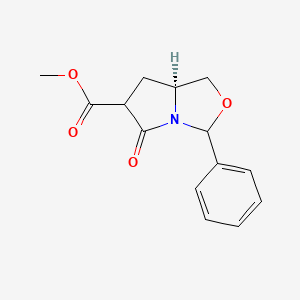 molecular formula C14H15NO4 B8071907 methyl (7aS)-5-oxo-3-phenyl-3,6,7,7a-tetrahydro-1H-pyrrolo[1,2-c][1,3]oxazole-6-carboxylate 