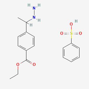 molecular formula C17H22N2O5S B8071933 Ethyl 4-(1-hydrazinylethyl)benzoate benzenesulfonate 