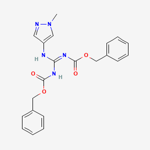 molecular formula C21H21N5O4 B8072070 benzyl (NZ)-N-[[(1-methylpyrazol-4-yl)amino]-(phenylmethoxycarbonylamino)methylidene]carbamate 