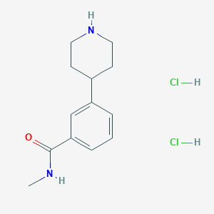 molecular formula C13H20Cl2N2O B8072462 N-Methyl-3-(piperidin-4-yl)benzamide dihydrochloride, AldrichCPR 