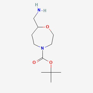 molecular formula C11H22N2O3 B8072876 Tert-butyl 7-(aminomethyl)-1,4-oxazepane-4-carboxylate 