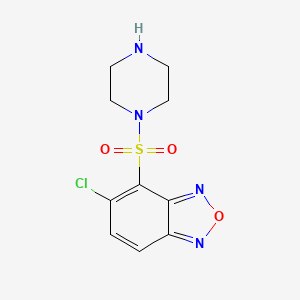 molecular formula C10H11ClN4O3S B8073009 5-Chloro-4-piperazin-1-ylsulfonyl-2,1,3-benzoxadiazole 