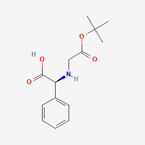 molecular formula C14H19NO4 B8074009 Benzeneacetic acid, alpha-[[(1,1-dimethylethoxy)carbonyl]methylamino]-, (alphaS)- 