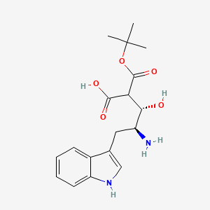 molecular formula C18H24N2O5 B8074058 L-threo-Pentonic acid,2,4,5-trideoxy-4-[[(1,1-dimethylethoxy)carbonyl]amino]-5-(1H-indol-3-yl)- 
