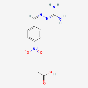 molecular formula C10H13N5O4 B8074261 acetic acid;2-[(Z)-(4-nitrophenyl)methylideneamino]guanidine 