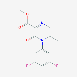 molecular formula C13H10F2N2O3 B8074333 Methyl 4-(3,5-difluorophenyl)-5-methyl-3-oxopyrazine-2-carboxylate 