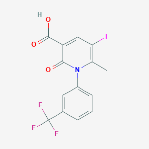 5-Iodo-6-methyl-2-oxo-1-[3-(trifluoromethyl)phenyl]-1,2-dihydropyridine-3-carboxylic acid