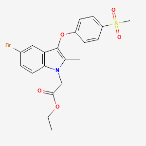 Ethyl 2-[5-bromo-2-methyl-3-(4-methylsulfonylphenoxy)indol-1-yl]acetate