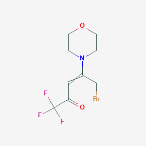 molecular formula C9H11BrF3NO2 B8074421 5-Bromo-1,1,1-trifluoro-4-morpholin-4-ylpent-3-en-2-one 