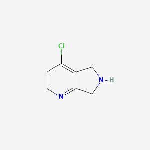molecular formula C7H7ClN2 B8074443 4-Chloro-6,7-dihydro-5H-pyrrolo[3,4-B]pyridine 
