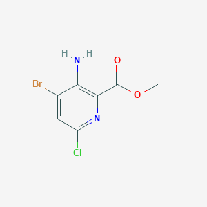 molecular formula C7H6BrClN2O2 B8074495 3-Amino-4-bromo-6-chloro-pyridine-2-carboxylic acid methyl ester 