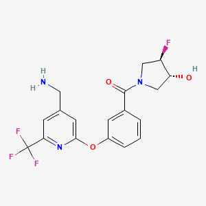 molecular formula C18H17F4N3O3 B8075249 Lenumlostat CAS No. 2098884-52-5