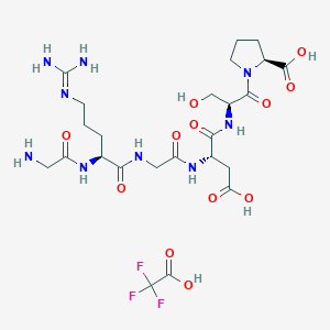 molecular formula C24H38F3N9O12 B8075386 GRGDSP TFA 