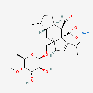 molecular formula C27H39NaO8 B8075474 sodium;(1R,2S,4R,5R,8R,9S,11R)-2-[[(2R,3S,4S,5S,6R)-3,4-dihydroxy-5-methoxy-6-methyloxan-2-yl]oxymethyl]-9-formyl-5-methyl-13-propan-2-yltetracyclo[7.4.0.02,11.04,8]tridec-12-ene-1-carboxylate 