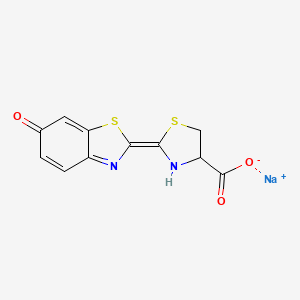 molecular formula C11H7N2NaO3S2 B8075529 sodium;(2Z)-2-(6-oxo-1,3-benzothiazol-2-ylidene)-1,3-thiazolidine-4-carboxylate 