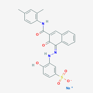 molecular formula C25H20N3NaO6S B8075549 sodium;3-[(2Z)-2-[3-[(2,4-dimethylphenyl)carbamoyl]-2-oxonaphthalen-1-ylidene]hydrazinyl]-4-hydroxybenzenesulfonate 