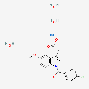 molecular formula C19H21ClNNaO7 B8075695 sodium;2-[1-(4-chlorobenzoyl)-5-methoxy-2-methylindol-3-yl]acetate;trihydrate 