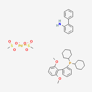 molecular formula C40H52NO8PPdS2 B8075704 Palladium(2+) 2'-amino-1,1'-biphenyl-2-yl sphos dimesylate 
