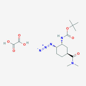 molecular formula C16H27N5O7 B8075723 tert-butyl ((1R,2S,5S)-2-amino-5-(dimethylcarbamoyl)cyclohexyl)carbamate oxalate hydrate 