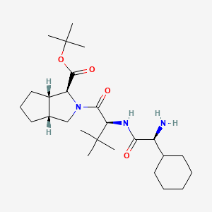 molecular formula C26H45N3O4 B8075765 tert-Butyl 2-(2-(2-amino-2-cyclohexylacetamido)-3,3-dimethylbutanoyl)octahydrocyclopenta[c]pyrrole-1-carboxylate 