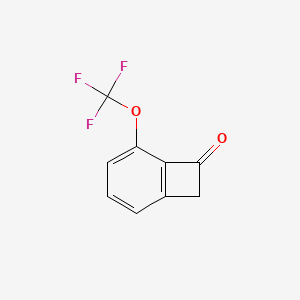 molecular formula C9H5F3O2 B8075797 5-(Trifluoromethoxy)bicyclo[4.2.0]octa-1,3,5-trien-7-one 