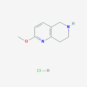 molecular formula C9H13ClN2O B8075858 2-Methoxy-5,6,7,8-tetrahydro-1,6-naphthyridine hydrochloride 