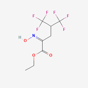 molecular formula C8H9F6NO3 B8075921 ethyl (2Z)-5,5,5-trifluoro-2-hydroxyimino-4-(trifluoromethyl)pentanoate 