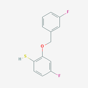 molecular formula C13H10F2OS B8076003 4-Fluoro-2-[(3-fluorophenyl)methoxy]benzenethiol 