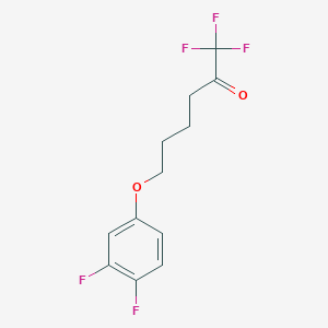 molecular formula C12H11F5O2 B8077324 6-(3,4-Difluorophenoxy)-1,1,1-trifluorohexan-2-one 
