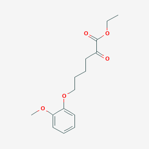 molecular formula C15H20O5 B8077382 Ethyl 6-(2-methoxyphenoxy)-2-oxohexanoate 