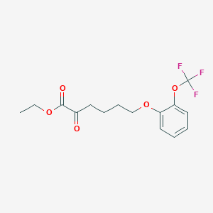 molecular formula C15H17F3O5 B8077383 Ethyl 2-oxo-6-[2-(trifluoromethoxy)phenoxy]hexanoate 