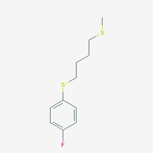 molecular formula C11H15FS2 B8077484 1-Fluoro-4-(4-methylsulfanylbutylsulfanyl)benzene 