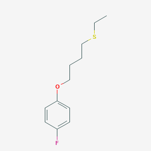 molecular formula C12H17FOS B8077488 1-(4-Ethylsulfanylbutoxy)-4-fluorobenzene 