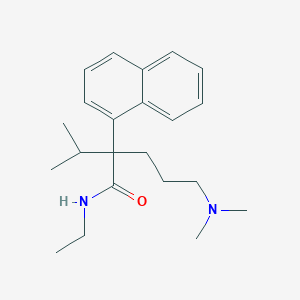 molecular formula C22H32N2O B080775 alpha-(3-(Dimethylamino)propyl)-N-ethyl-alpha-isopropyl-1-naphthaleneacetamide CAS No. 14722-17-9