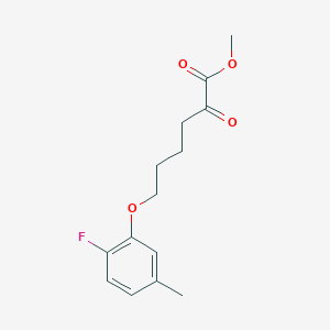molecular formula C14H17FO4 B8077885 Methyl 6-(2-fluoro-5-methylphenoxy)-2-oxohexanoate 