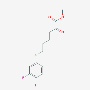 molecular formula C13H14F2O3S B8077892 Methyl 6-(3,4-difluorophenyl)sulfanyl-2-oxohexanoate 