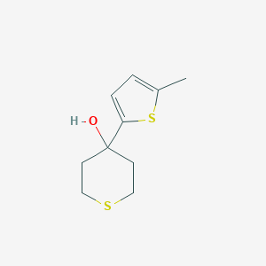 molecular formula C10H14OS2 B8078062 4-(5-Methylthiophen-2-yl)thian-4-ol 