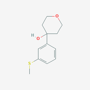 molecular formula C12H16O2S B8078136 4-(3-Methylsulfanylphenyl)oxan-4-ol 