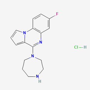 molecular formula C16H18ClFN4 B8078265 4-(1,4-Diazepan-1-yl)-7-fluoropyrrolo[1,2-a]quinoxaline hydrochloride 