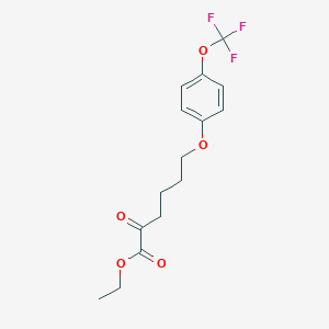 molecular formula C15H17F3O5 B8078585 Ethyl 2-oxo-6-[4-(trifluoromethoxy)phenoxy]hexanoate 