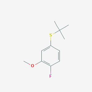molecular formula C11H15FOS B8078989 4-Tert-butylsulfanyl-1-fluoro-2-methoxybenzene 
