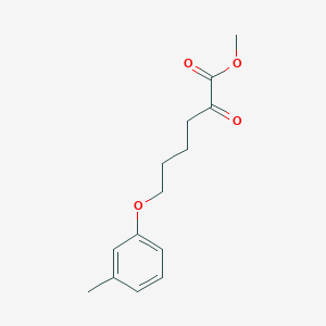 molecular formula C14H18O4 B8079028 Methyl 6-(3-methylphenoxy)-2-oxohexanoate 