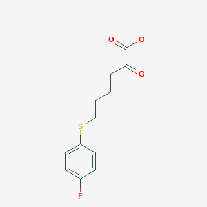 molecular formula C13H15FO3S B8079047 Methyl 6-(4-fluorophenyl)sulfanyl-2-oxohexanoate 