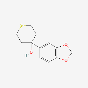 molecular formula C12H14O3S B8079131 4-(1,3-Benzodioxol-5-yl)thian-4-ol 