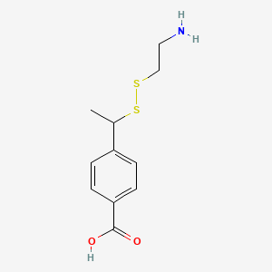 molecular formula C11H15NO2S2 B8079591 Benzoic acid, 4-[1-[(2-aminoethyl)dithio]ethyl]- CAS No. 2007919-51-7