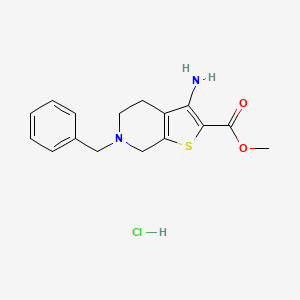molecular formula C16H19ClN2O2S B8079672 Methyl 3-amino-6-benzyl-4,5,6,7-tetrahydrothieno[2,3-c]pyridine-2-carboxylate HCl 