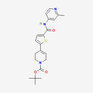 molecular formula C21H25N3O3S B8079675 tert-Butyl 4-(5-((2-methylpyridin-4-yl)carbamoyl)thiophen-2-yl)-5,6-dihydropyridine-1(2H)-carboxylate 