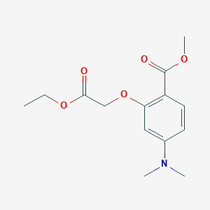 molecular formula C14H19NO5 B8079691 Methyl 4-(dimethylamino)-2-(2-ethoxy-2-oxoethoxy)benzoate 
